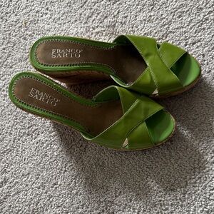 Franco Sarto Lime Green Wedge Sandals
